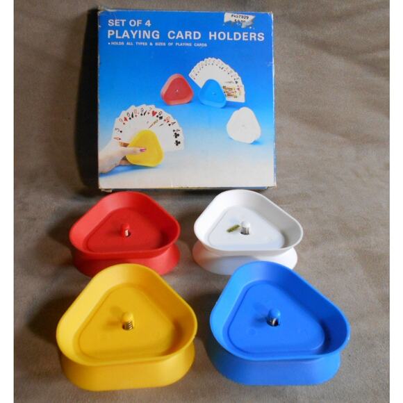 Vintage 1991 Playing Card Holders Set of 4 Baron/Scott Ent. #5175 Taiwan - Picture 3 of 7